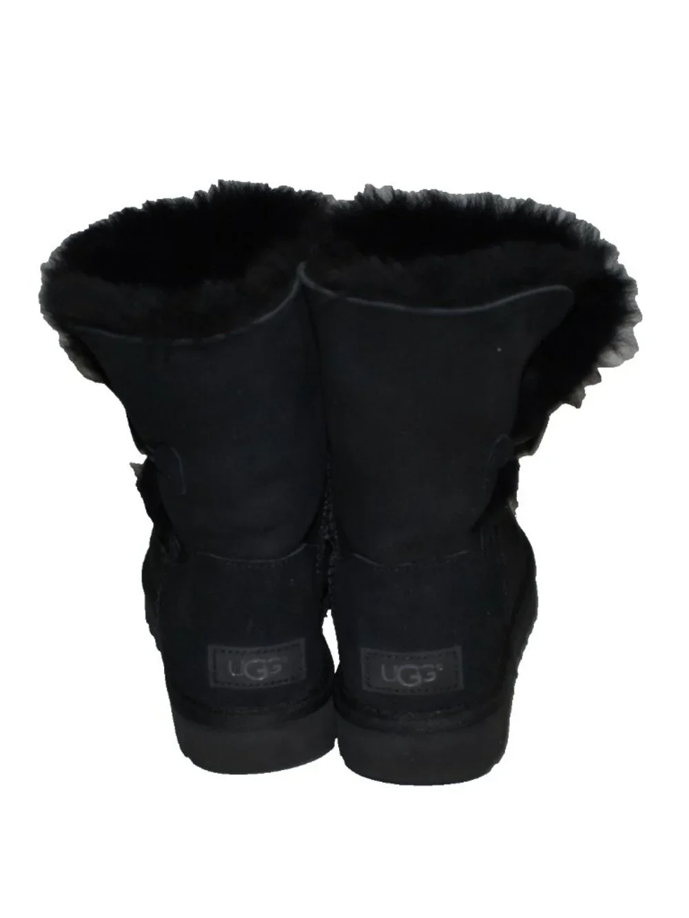 New! UGG Bailey Button II Genuine Sheepskin Boot Black Suede Size 6 1016226 DD32